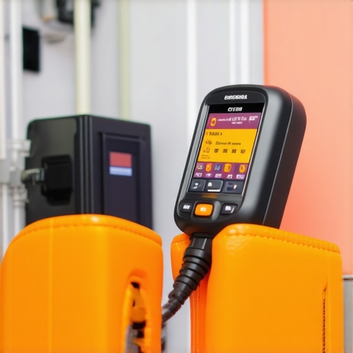 Infrared camera showing heat signature on a 60-amp EV circuit breaker in a home panel