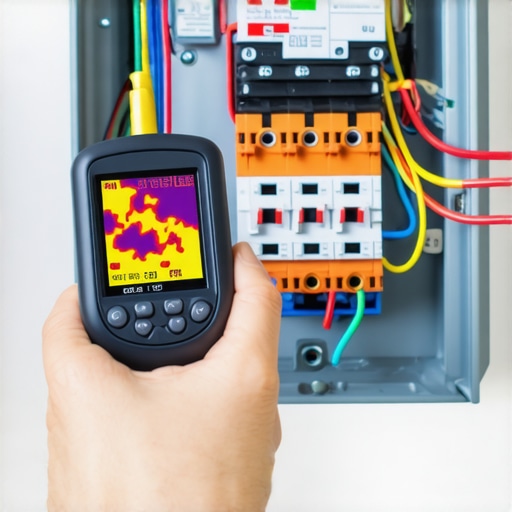 Using a thermal camera to check an EV charger circuit for hotspots and loose connections.