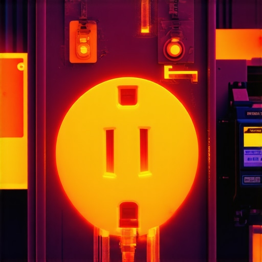 A thermal camera view showing the heat generated by a high-load EV charging circuit in a home electrical panel.