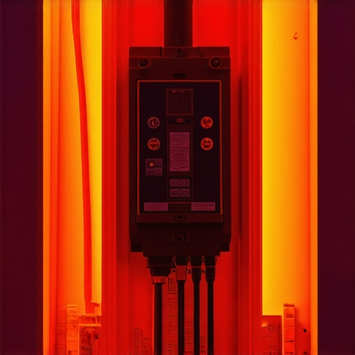 Close up of thermal camera showing heat spots in electrical panel