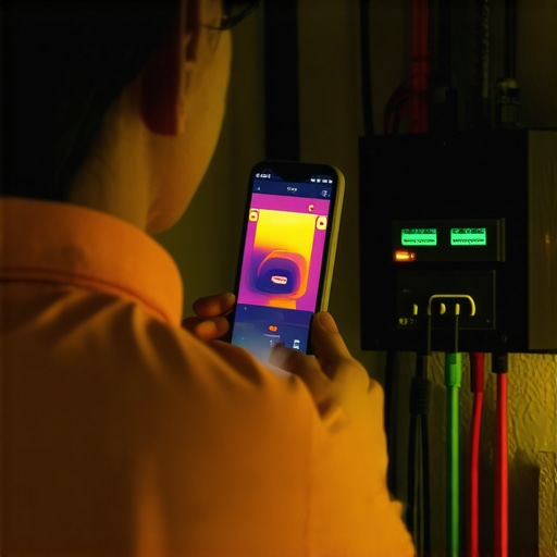 Using a thermal camera to detect high heat at Tesla Wall Connector terminals for safety maintenance.