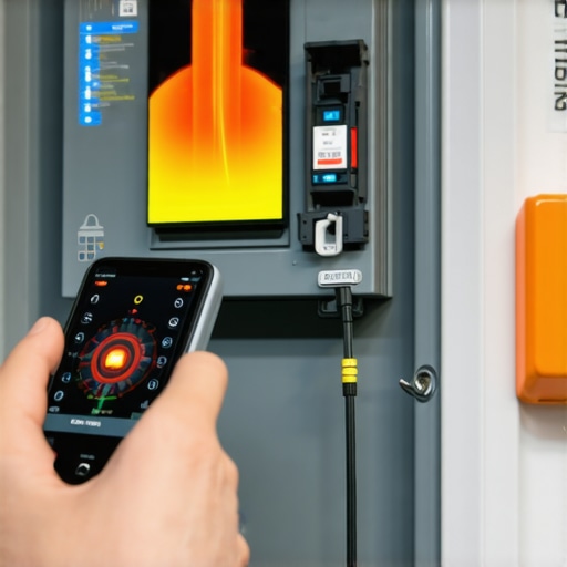 Using a thermal camera to detect hot spots in an electrical panel during EV charging.