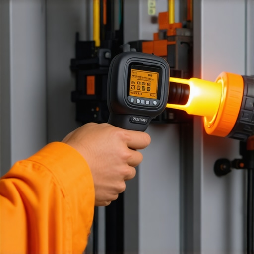 Thermal Inspection of EV Charging Electrical Panel Technician using a thermal camera to detect heat on EV charger breakers