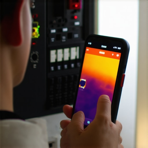 Using a thermal camera to detect high resistance and heat in an electrical panel used for EV charging.