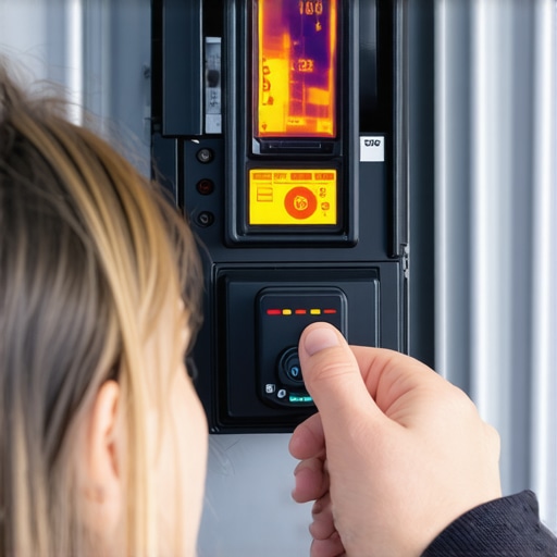 Infrared thermal scan of an electrical panel to check for overheating during EV charging.