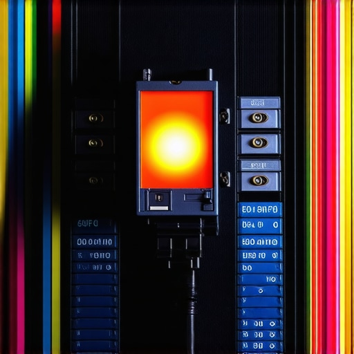 A thermal imaging camera view showing a hot spot on an electrical breaker during an EV charging session.