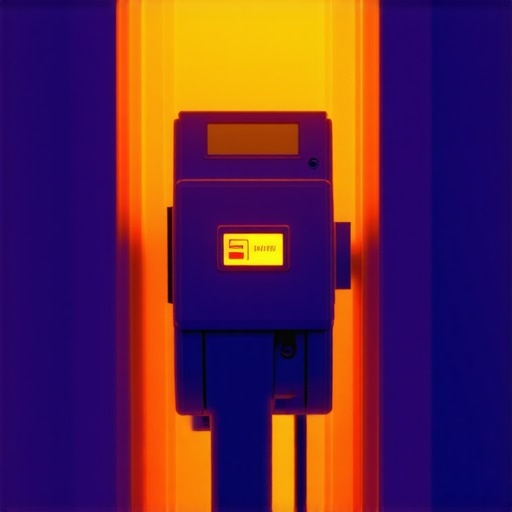 Thermal camera view showing a hot circuit breaker in an electrical panel during EV charging