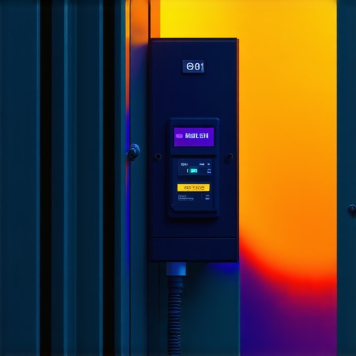 Thermal camera view showing a hot circuit breaker during a high-load EV charging session to identify loose connections.