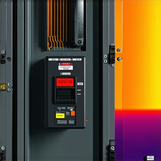 A thermal camera view showing overheating electrical components in a home panel.