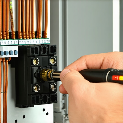 Electrician performing a torque test on an EV charger circuit breaker to prevent moisture-related failure.