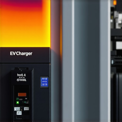 Thermal view of an EV charger circuit breaker showing heat buildup from high resistance.