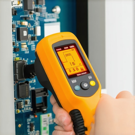 Thermal imaging of EV charger internal components showing heat signatures