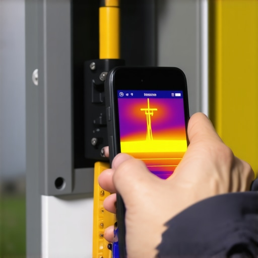 Thermal scan of an electrical panel showing a hot circuit breaker during EV charging.