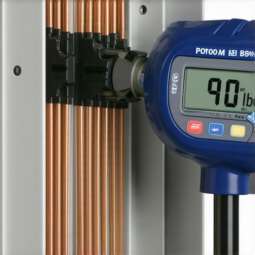 Professional torque wrench tightening electrical terminals for an EV circuit to ensure NEC compliance.