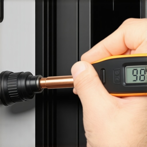 Electrician tightening EV charger terminals with a digital torque wrench to ensure code compliance and safety.