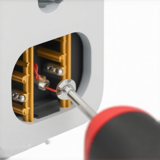 Close-up of tightening Tesla Wall Connector terminals with a torque wrench to 50 lb-in.