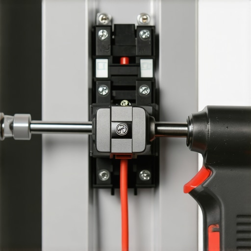 Torque wrench tightening an electrical connection in a home panel for an EV charger