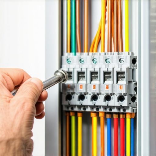 An electrician precisely tightening lugs in an electrical panel to prevent fire hazards during EV charging.