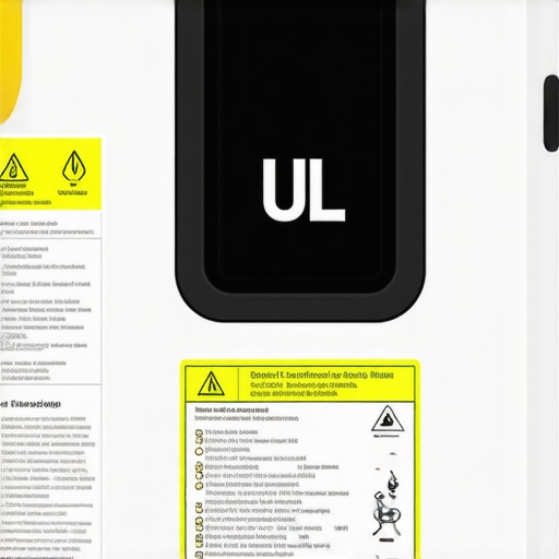 Close-up of a UL safety certification label on a used Level 2 EV charging station.